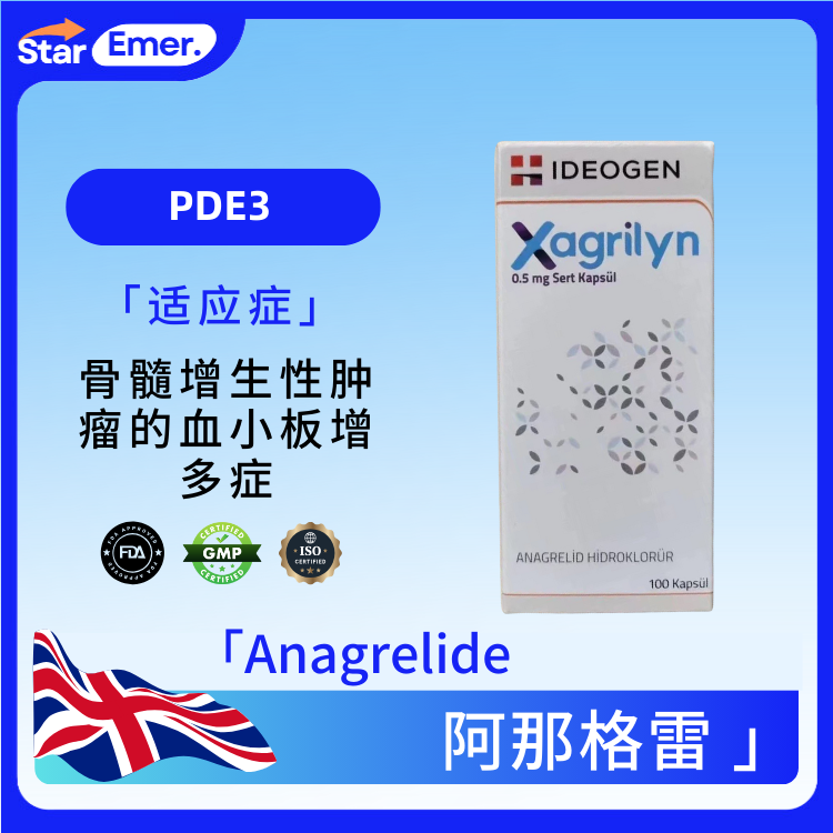 阿那格雷 · Anagrelide · PDE3