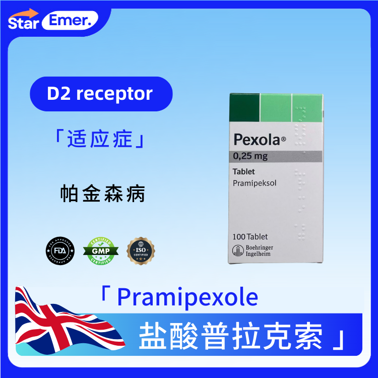 盐酸普拉克索 · Pramipexole · D2 receptor